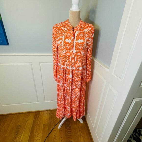 Anthropologie x Mare Mare Lynda Maxi Dress MEDIUM PETITE Tiered Boho Cottage - Picture 4 of 11